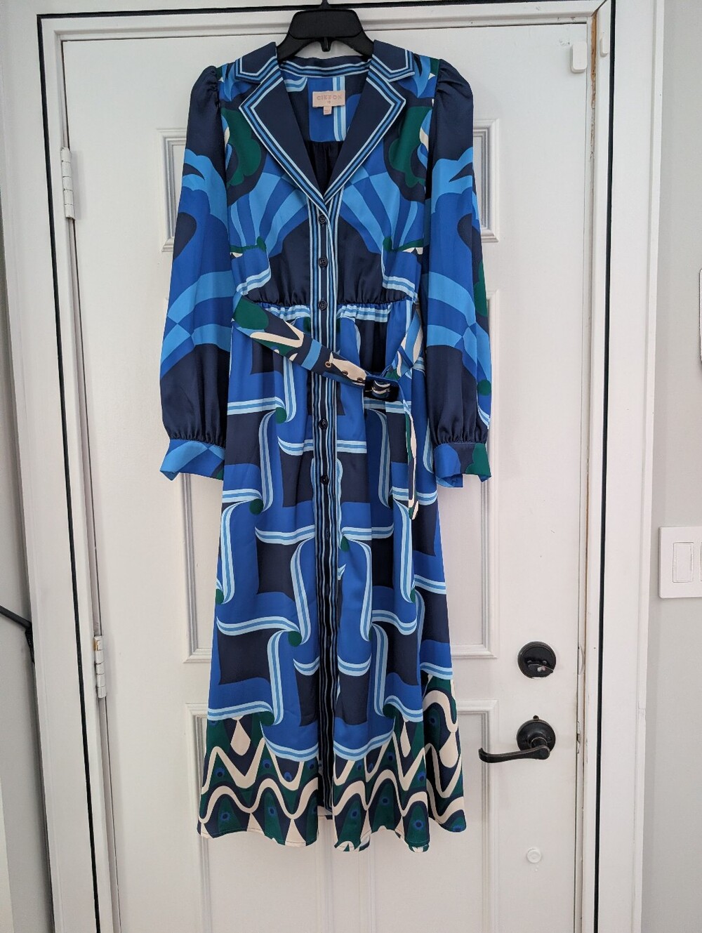 CIEBON Jessenia Print Long Sleeve Midi Shirtdress - Picture 3 of 7